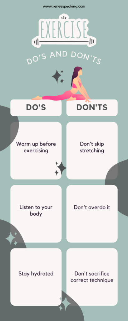 What should be avoided when exercising